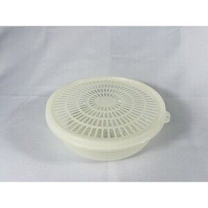 VTG Tupperware Fruit & Berry Strainer Colander Bowl & Lid Sheer 1871-1
